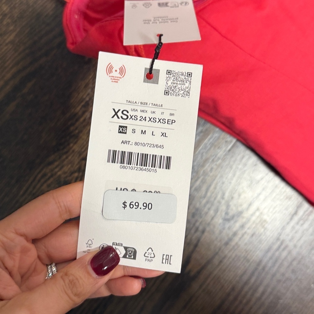 Zara Strapless Long Dress in Hot Pink - Picture 4 of 4